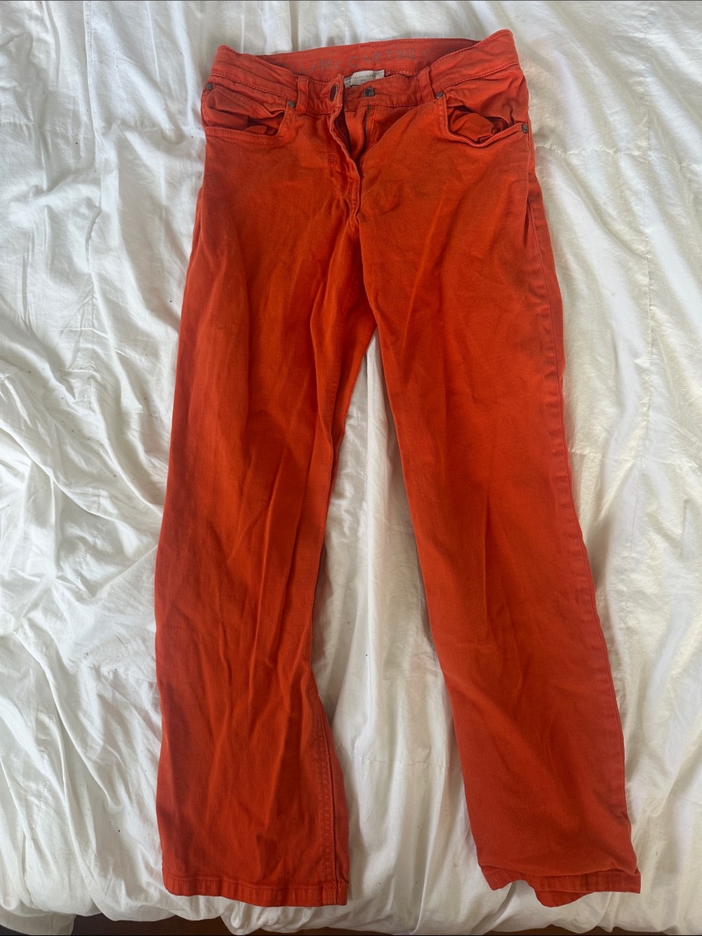Stella McCartney Kids Bright Orange Denim Pants